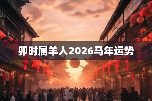 卯时属羊人2026马年运势
