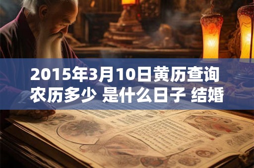 2015年3月10日黄历查询 农历多少 是什么日子 结婚吉时