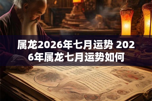 属龙2026年七月运势 2026年属龙七月运势如何 属龙2026年七月运势 2026年属龙七月运势如何