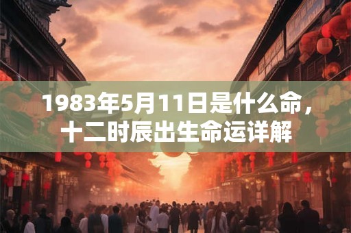 1983年5月11日是什么命，十二时辰出生命运详解
