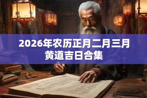 2026年农历正月二月三月黄道吉日合集