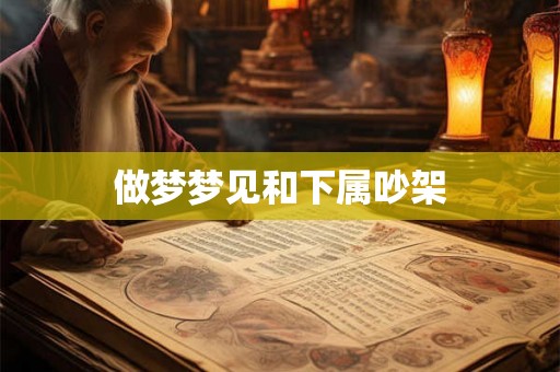 做梦梦见和下属吵架