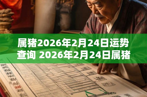 属猪2026年2月24日运势查询 2026年2月24日属猪人运势好吗 属猪2026年2月24日运势查询 2026年2月24日属猪人运势好吗
