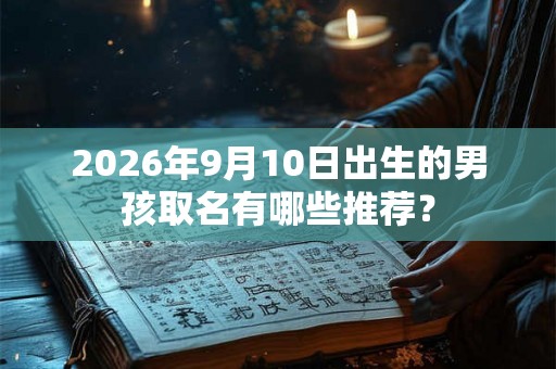 2026年9月10日出生的男孩取名有哪些推荐？