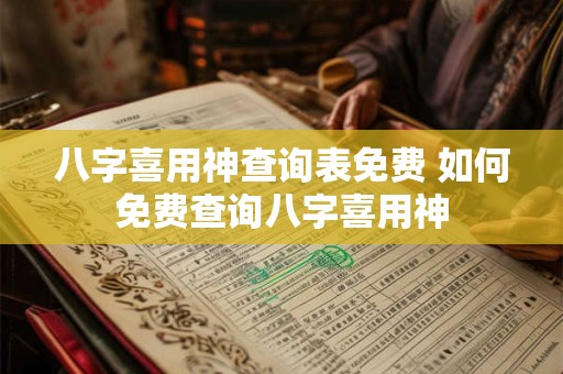 八字喜用神查询表免费 如何免费查询八字喜用神