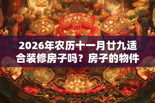2026年农历十一月廿九适合装修房子吗？房子的物件摆放有什么讲究？