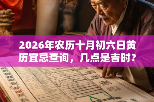 2026年农历十月初六日黄历宜忌查询,几点是吉时? 2026年农历十月初六日黄历宜忌查询,几点是吉时?