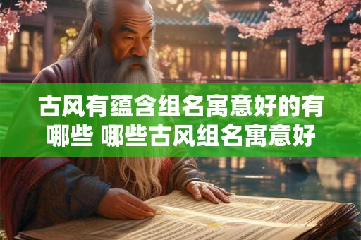 古风有蕴含组名寓意好的有哪些 哪些古风组名寓意好