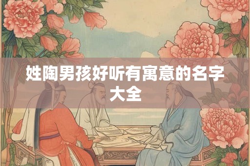姓陶男孩好听有寓意的名字大全