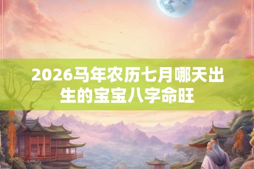 2026马年农历七月哪天出生的宝宝八字命旺