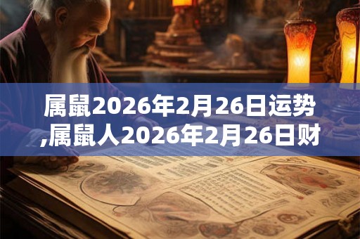 属鼠2026年2月26日运势,属鼠人2026年2月26日财运,生肖鼠2026年2月26日运势