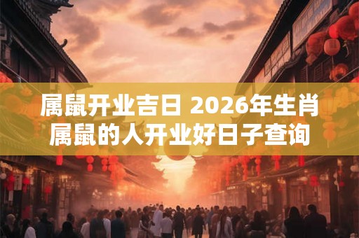 属鼠开业吉日 2026年生肖属鼠的人开业好日子查询