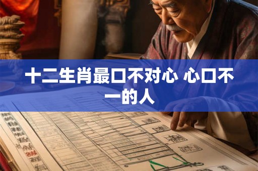 十二生肖最口不对心 心口不一的人