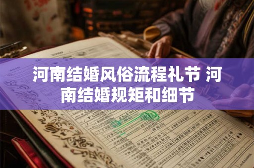 河南结婚风俗流程礼节 河南结婚规矩和细节
