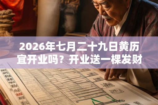 2026年七月二十九日黄历宜开业吗？开业送一棵发财树可以吗