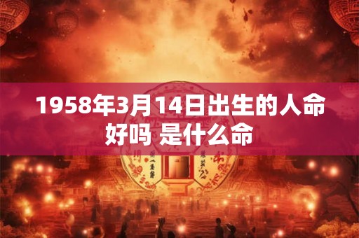 1958年3月14日出生的人命好吗 是什么命