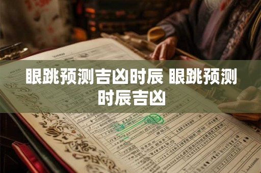 眼跳预测吉凶时辰 眼跳预测时辰吉凶 眼跳预测吉凶时辰 眼跳预测时辰吉凶