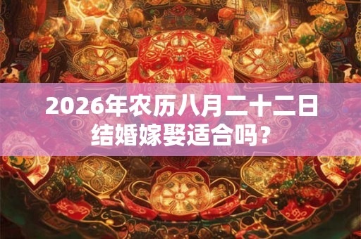 2026年农历八月二十二日结婚嫁娶适合吗? 2026年农历八月二十二日结婚嫁娶适合吗?
