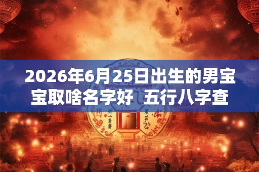 2026年6月25日出生的男宝宝取啥名字好 五行八字查询 2026年6月25日出生的男宝宝取啥名字好 五行八字查询