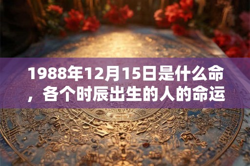 1988年12月15日是什么命，各个时辰出生的人的命运