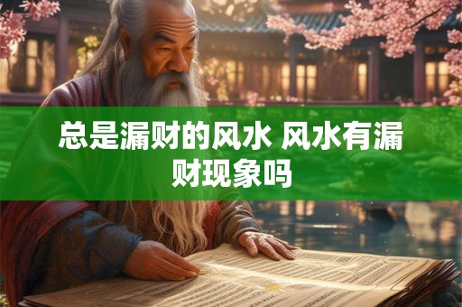 总是漏财的风水 风水有漏财现象吗