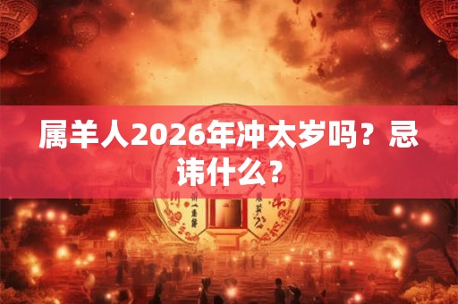 属羊人2026年冲太岁吗?忌讳什么? 属羊人2026年冲太岁吗?忌讳什么?