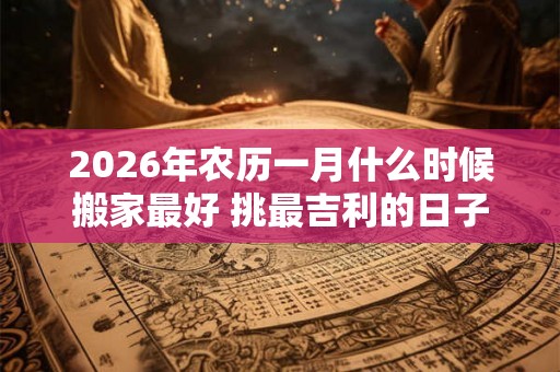 2026年农历一月什么时候搬家最好 挑最吉利的日子