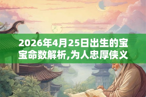 2026年4月25日出生的宝宝命数解析,为人忠厚侠义