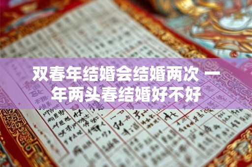 双春年结婚会结婚两次 一年两头春结婚好不好