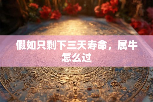 假如只剩下三天寿命，属牛怎么过
