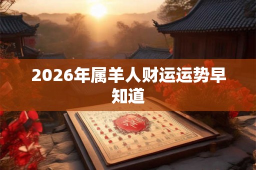 2026年属羊人财运运势早知道