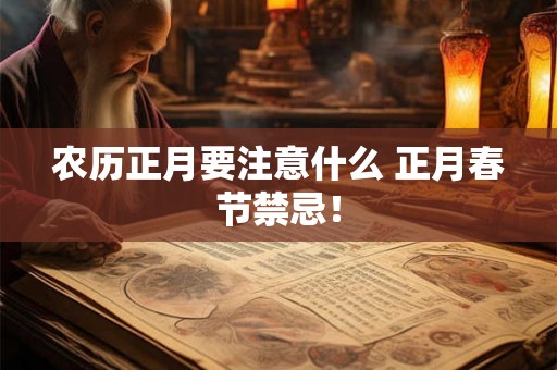 农历正月要注意什么 正月春节禁忌！