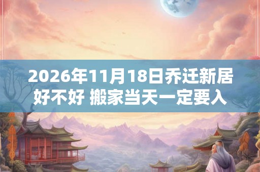 2026年11月18日乔迁新居好不好 搬家当天一定要入住吗