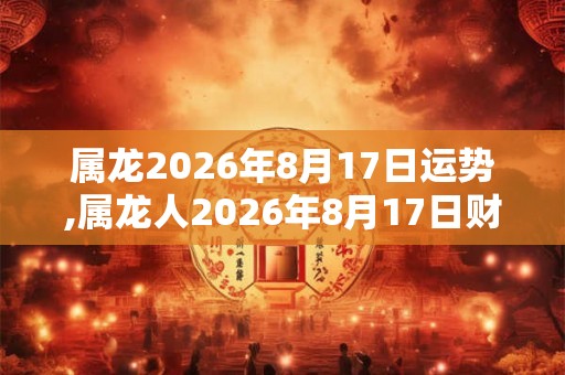 属龙2026年8月17日运势,属龙人2026年8月17日财运,生肖龙2026年8月17日运势 属龙2026年8月17日运势,属龙人2026年8月17日财运,生肖龙2026年8月17日运势