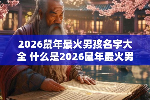 2026鼠年最火男孩名字大全 什么是2026鼠年最火男孩名字