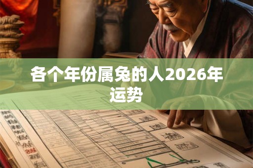 各个年份属兔的人2026年运势