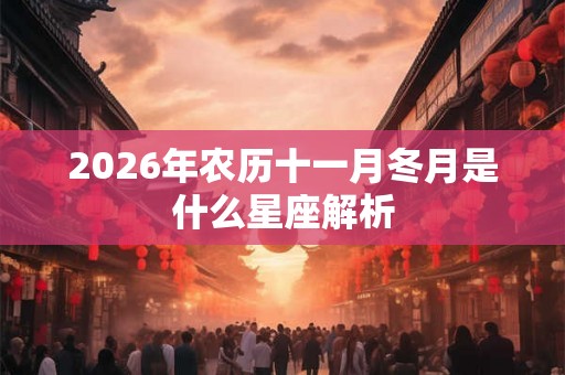 2026年农历十一月冬月是什么星座解析