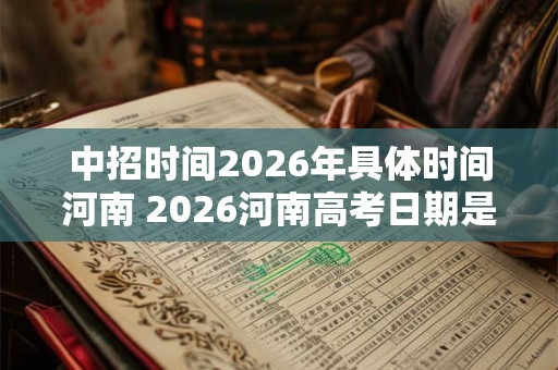 中招时间2026年具体时间河南 2026河南高考日期是什么
