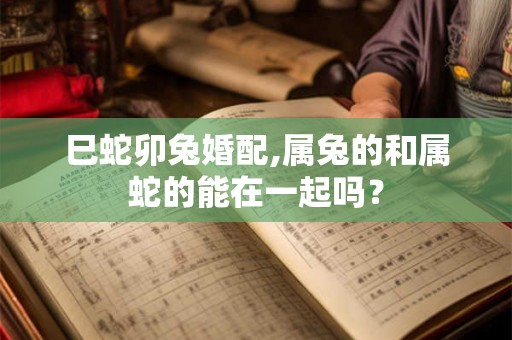 巳蛇卯兔婚配,属兔的和属蛇的能在一起吗？