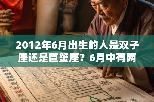 2012年6月出生的人是双子座还是巨蟹座？6月中有两个星座吗？