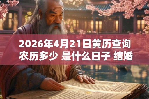 2026年4月21日黄历查询 农历多少 是什么日子 结婚吉时