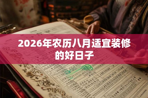 2026年农历八月适宜装修的好日子