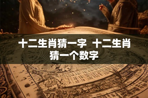 十二生肖猜一字  十二生肖猜一个数字