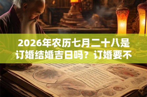 2026年农历七月二十八是订婚结婚吉日吗？订婚要不要包红包