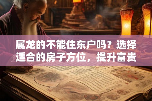 属龙的不能住东户吗?选择适合的房子方位,提升富贵运! 属龙的不能住东户吗?选择适合的房子方位,提升富贵运!
