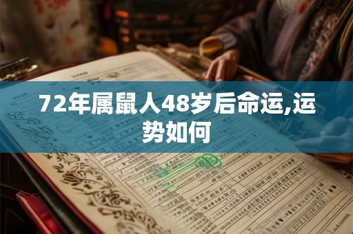 72年属鼠人48岁后命运,运势如何