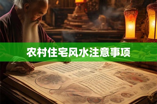 农村住宅风水注意事项