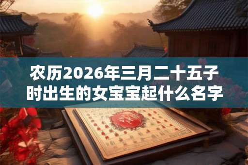 农历2026年三月二十五子时出生的女宝宝起什么名字吉祥,五行属什么 农历2026年三月二十五子时出生的女宝宝起什么名字吉祥,五行属什么