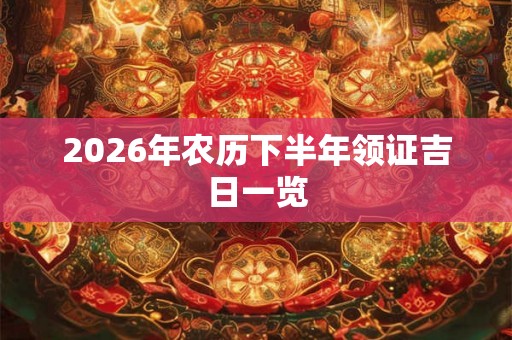 2026年农历下半年领证吉日一览