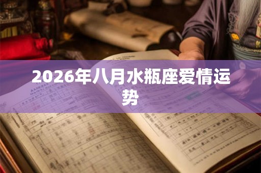 2026年八月水瓶座爱情运势